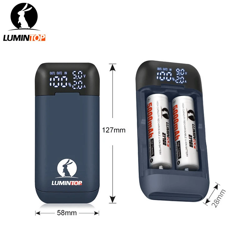 雷明兔PD2支持PD3.0QC3.0 双向快充锂电池充电盒便携功能快充电仓