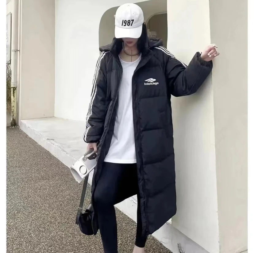 反季爆款棉服女2024新款韩版洋气加厚保暖过膝长款宽松连帽外套潮