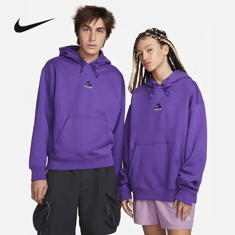 NIKE/耐克正版男女款紫色acg户外加绒连帽休闲卫衣DH3088-599