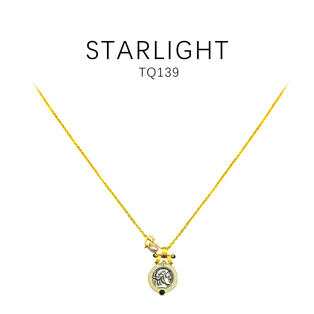 项链 复古时尚潮流百搭休闲设计款圆牌项链～TQ139