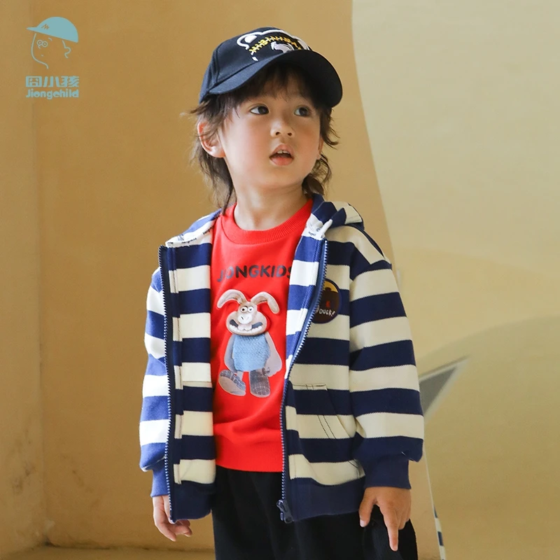 品牌男童卫衣春秋新款儿童连帽上衣秋季小男孩洋气XBW35463