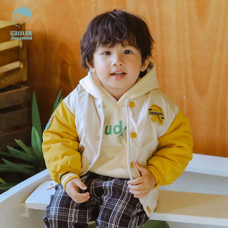 品牌男童加厚外套冬款新款儿童棒球服棉服宝宝棉衣XBW37652