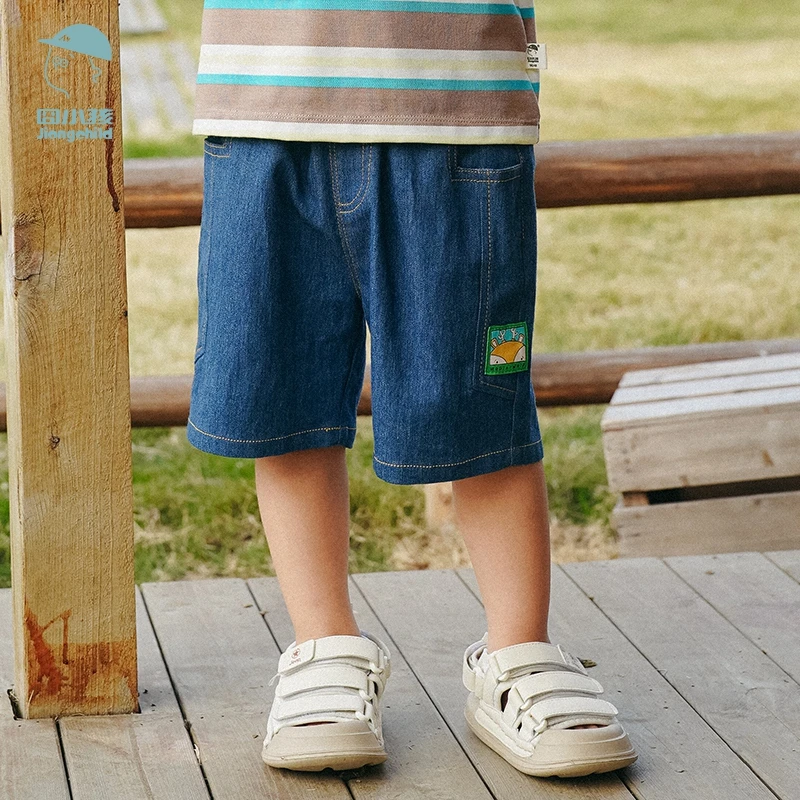 品牌男童牛仔短裤夏季2024新款中小男孩帅气夏装五分裤XBK43251