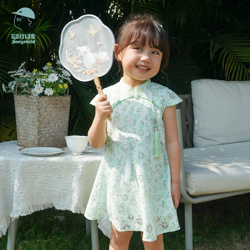 品牌女童连衣裙儿童碎花裙小童棉童装宝宝裙子夏XGQ33082