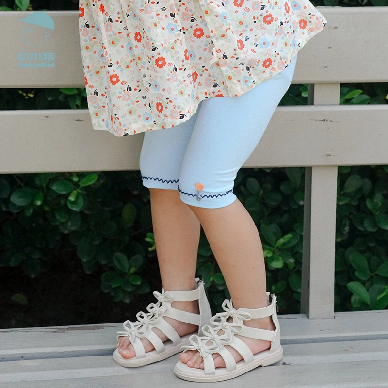 品牌女童五分裤儿童打底裤女宝宝裤子夏女孩安全裤中裤XGI33028