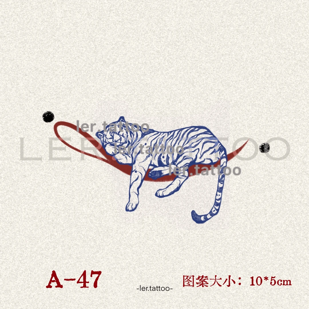 ler.tattoo|新中式|彩色纹身贴|虎A-47|5张包邮