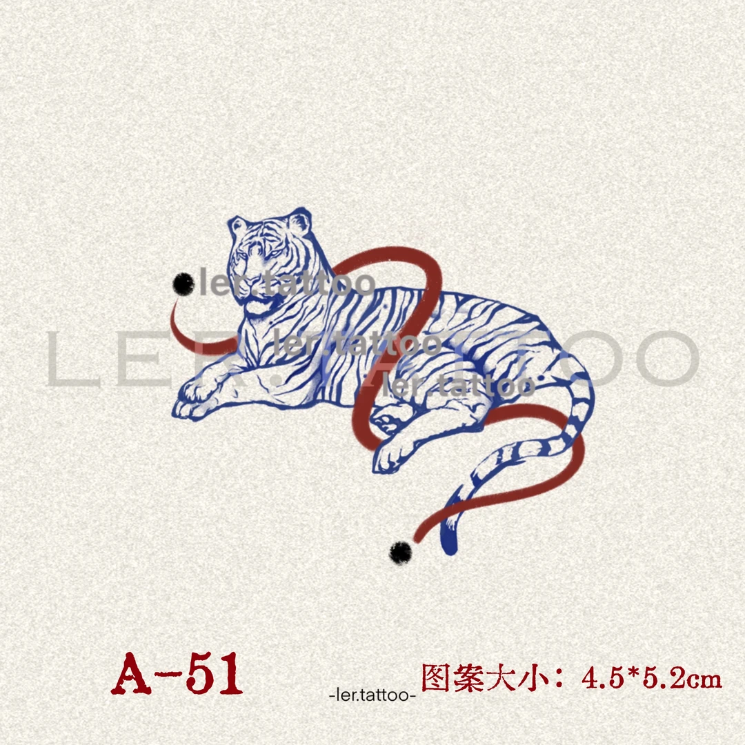 ler.tattoo|新中式|彩色纹身贴|虎A-51|全店5张包邮