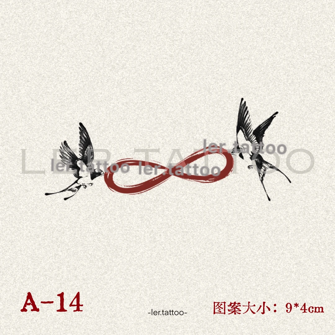 ler.tattoo｜新中式｜彩色纹身贴｜无尽的自由｜5张包邮