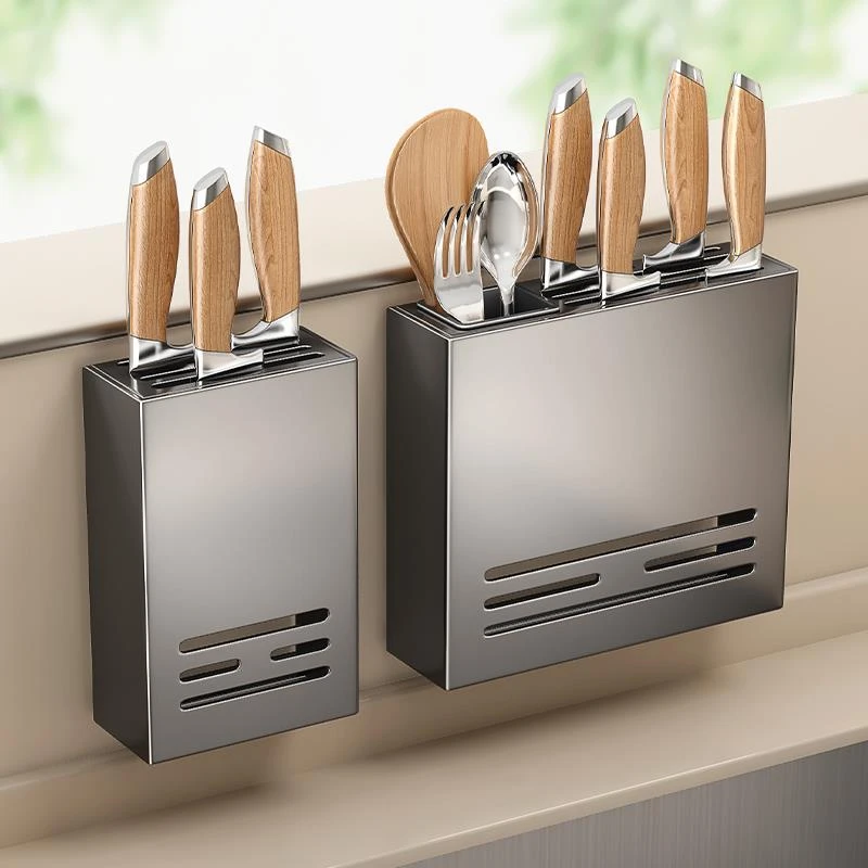 刀架厨房置物架壁挂多功能筷子收纳菜刀架筷笼刀架一体刀具收纳架