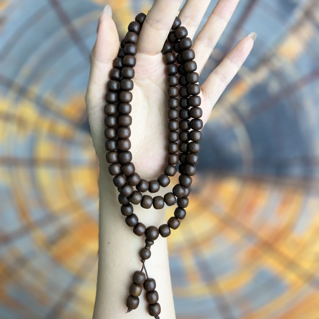 灵祖文玩富森红土金丝蜜结0.8*108颗桶