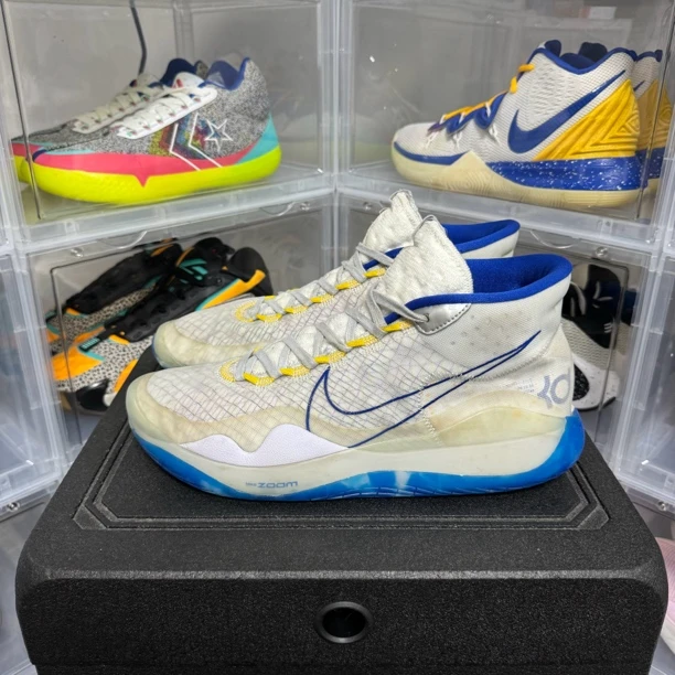 壹 44码 Nike kd12 白蓝主场 8新 无原盒 换底 磨损不大 气垫ok