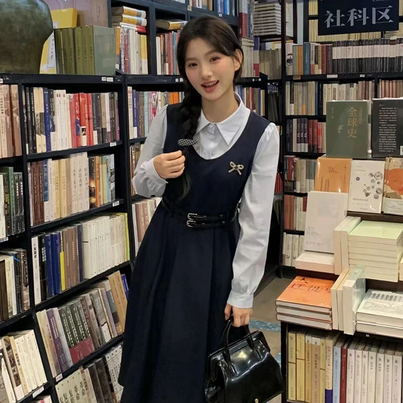 【秋日晚风】假两件拼接裙初秋大码连衣裙显瘦连衣裙胖MM省心穿搭