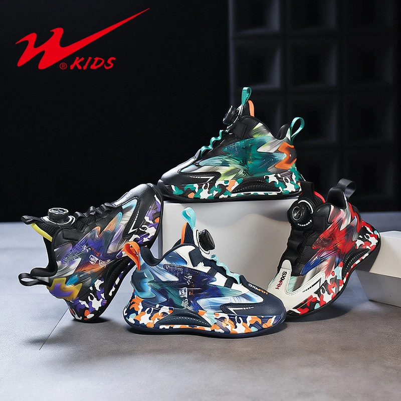 双星童鞋男童秋季2023新款时尚超轻防水皮面运动鞋中大童软底跑鞋