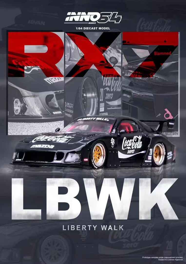 现货 INNO 1:64 马自达RX7 FD3S LB超级剪影MAZDA合金汽车模型
