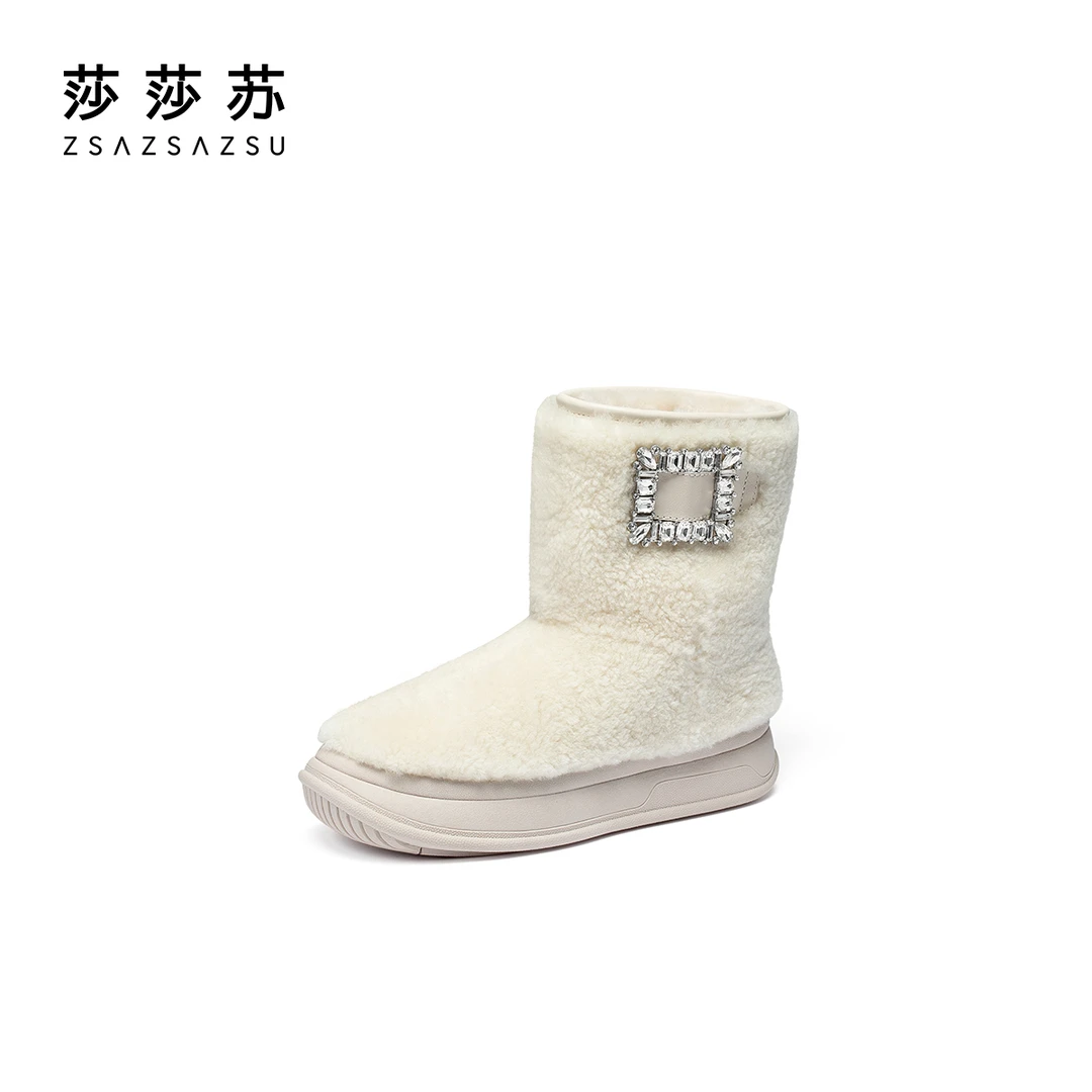 【方糖钻】莎莎苏秋冬时尚厚底增高防滑加绒保暖雪地靴ZA32783-40