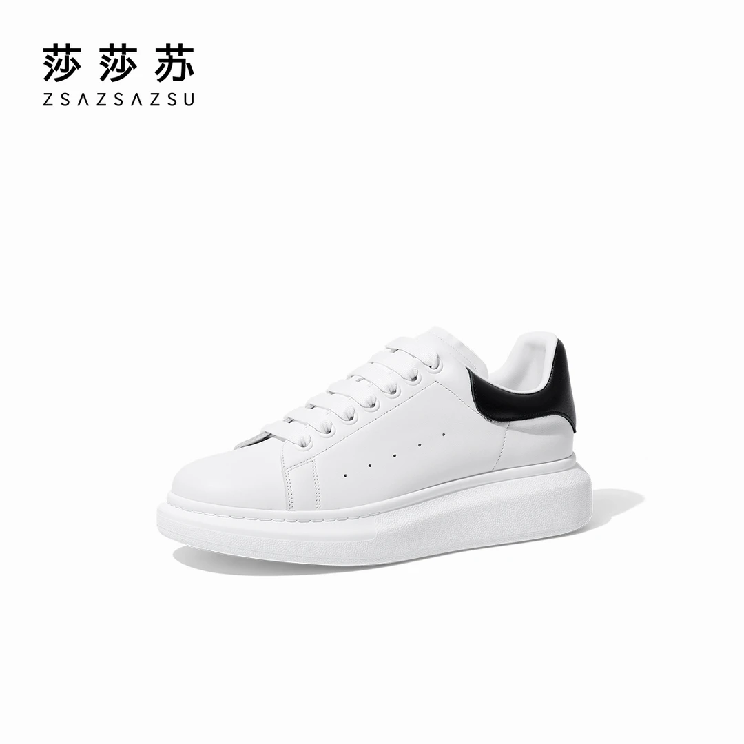 莎莎苏情侣同款时尚透气低帮百搭板鞋休闲运动鞋小白鞋ZA32146-30
