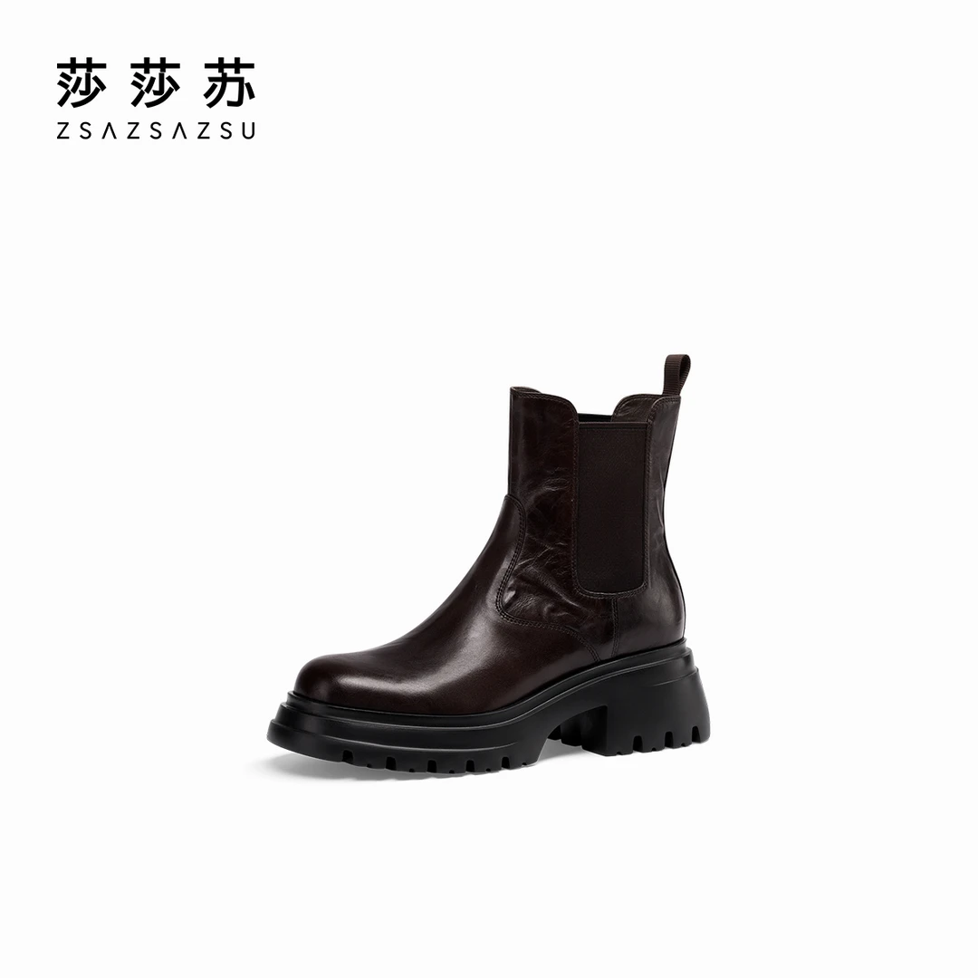 【公路旅行】莎莎苏厚底增高时尚切尔西靴鞋子女款秋冬季ZA54573-40