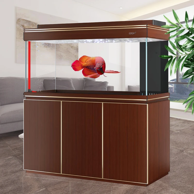 彩鲽专业龙鱼缸DX系列超白玻璃底过滤缸底夹胶玻璃含彩蝶鱼缸灯架