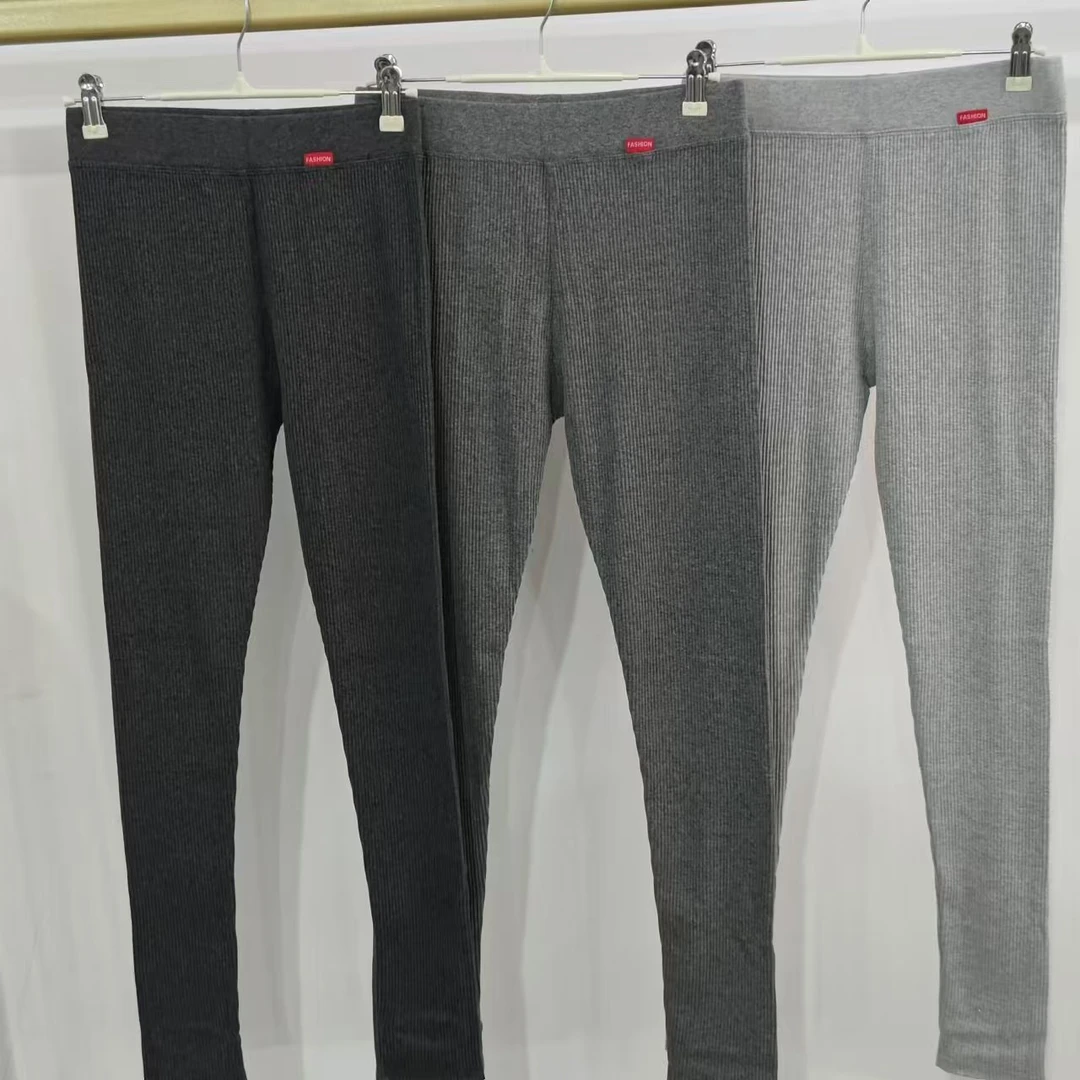 B8601  春秋季竖条纹踩脚打底裤