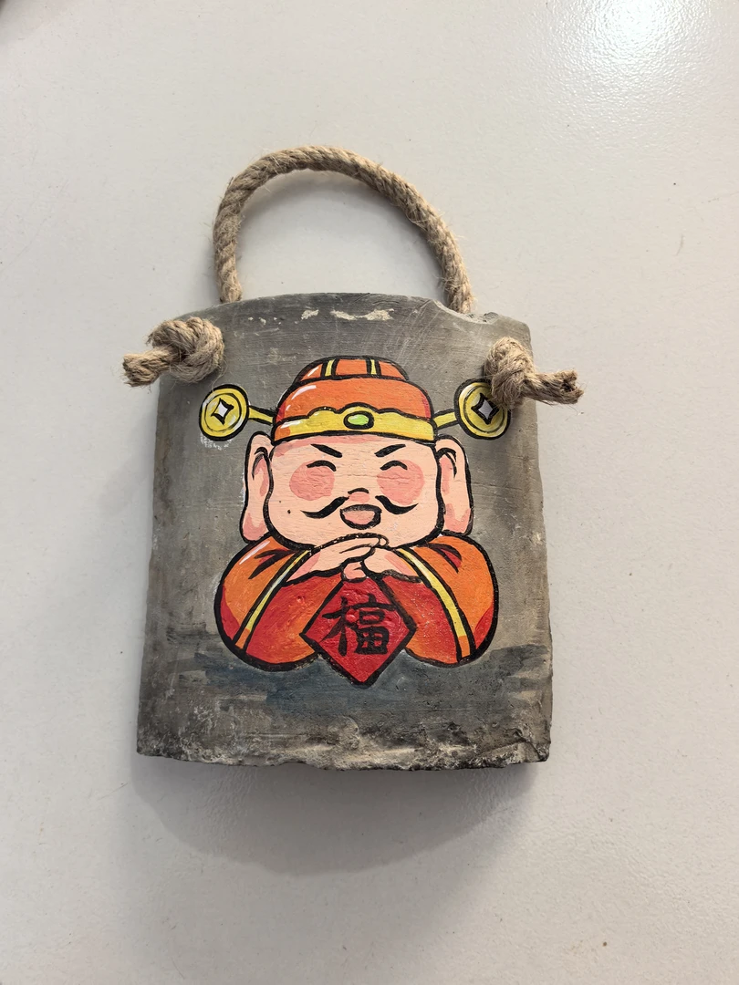 纯手绘老瓦片挂画丙烯画瓦片