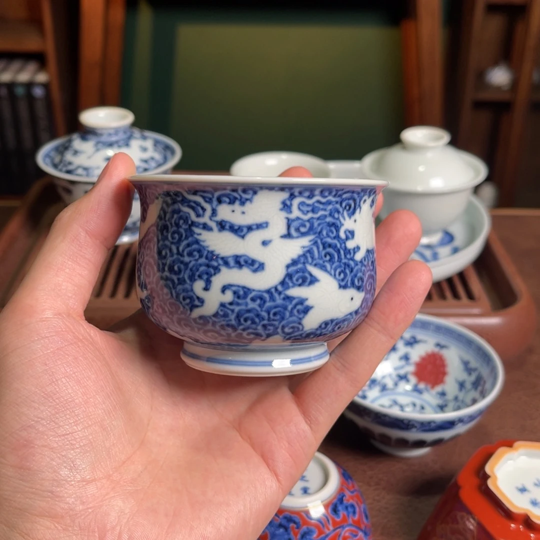 杯宣之堂 暗刻龙生九子炉式杯