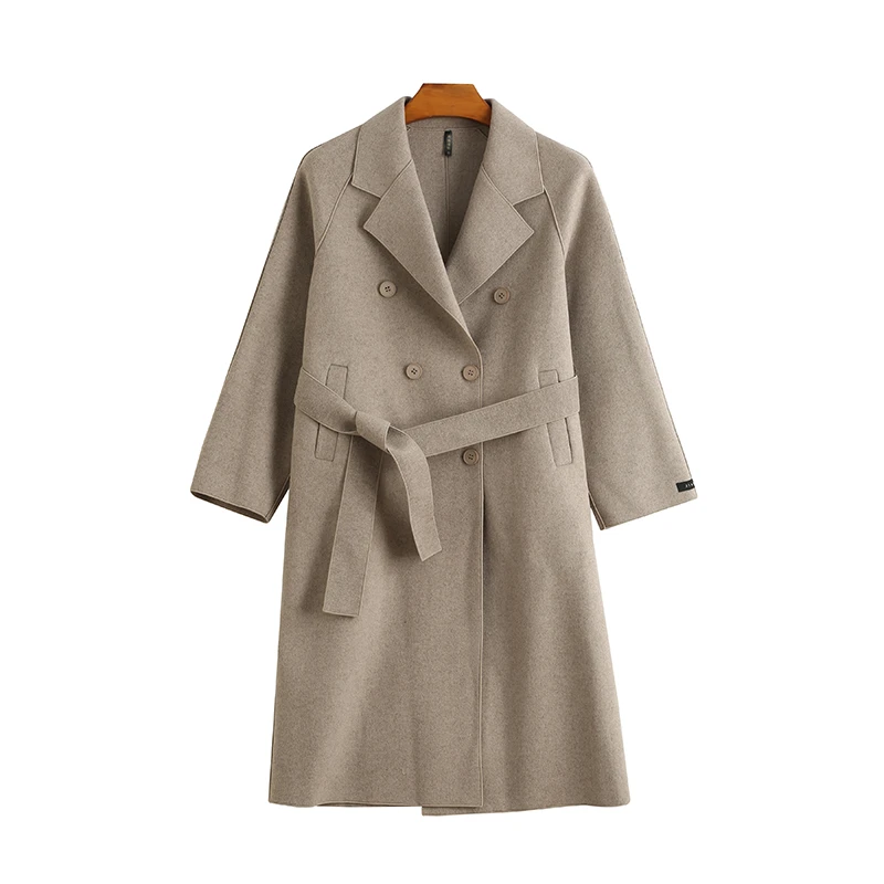 JIALENI佳乐妮经典气质百搭六粒扣密拷系带双面大衣1008秋冬