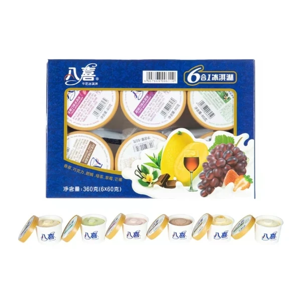 八喜六合一冰淇淋(香草巧克力朗姆绿茶草莓芒果) 360g(6