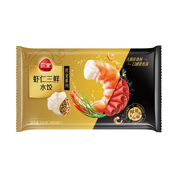 三全黑金系列虾仁三鲜饺子 600g