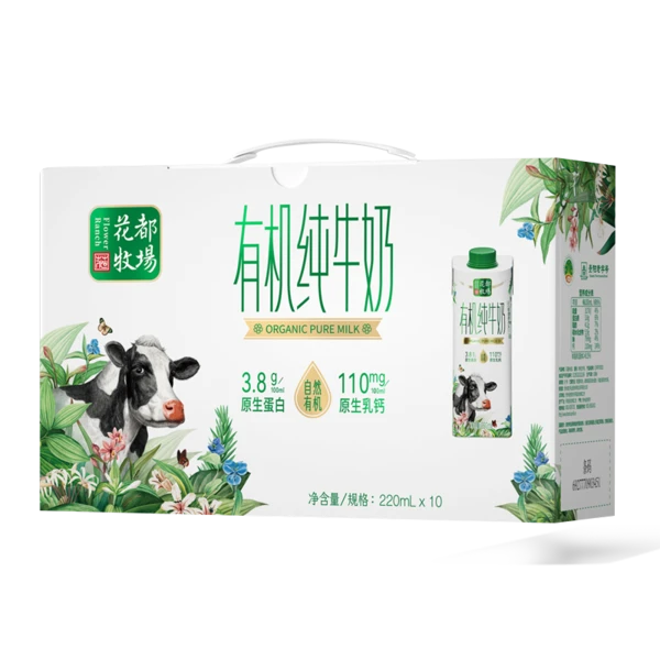 山花花都牧场有机纯牛奶 220ml*10