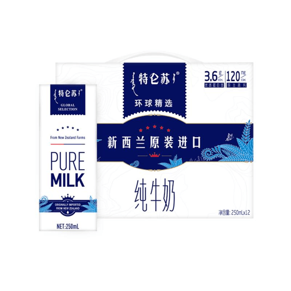 mengniu/蒙牛 特仑苏环球精选纯牛奶250ml*12