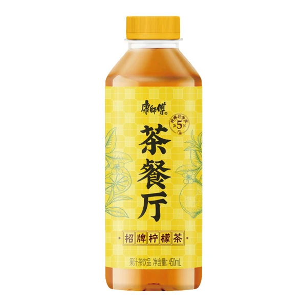 【冰镇】康师傅招牌柠檬茶（果汁茶饮品） 450ml