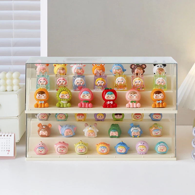 萌粒盲盒展示架收纳防尘乐高摆件手办展示柜家用透明亚克力展示盒