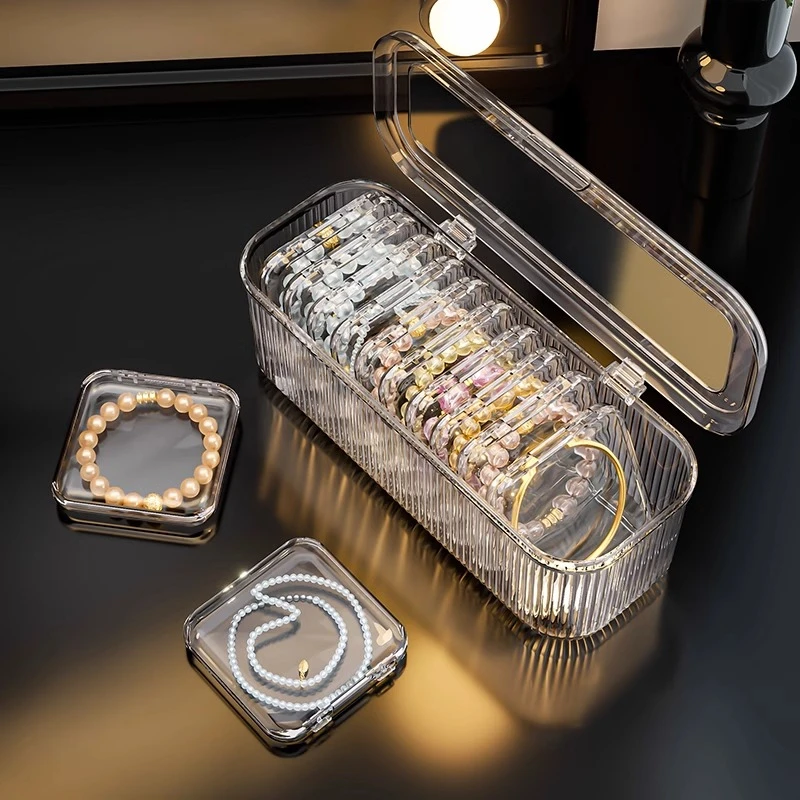 手镯收纳盒透明防尘亚克力手链项链手串专用首饰盒便携盒子防氧化