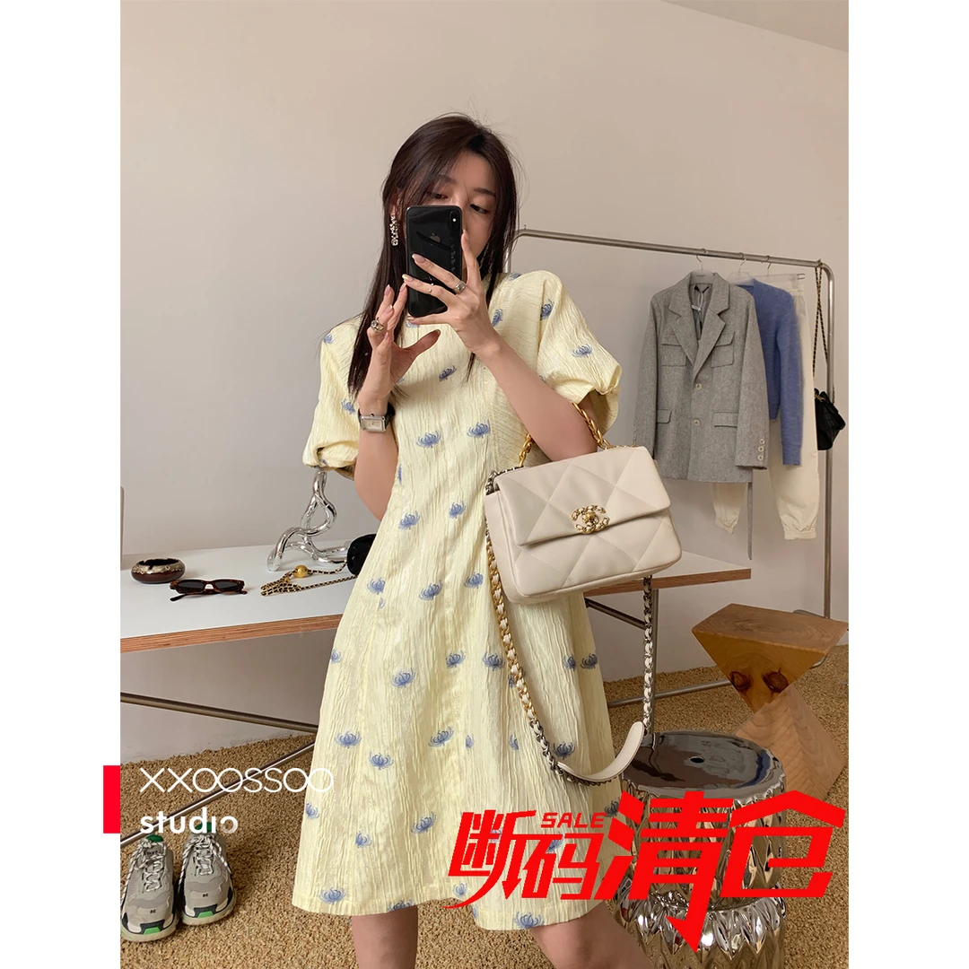 【连衣裙】xxoossoo 温柔风显瘦收腰仙女连衣裙女2022秋新款