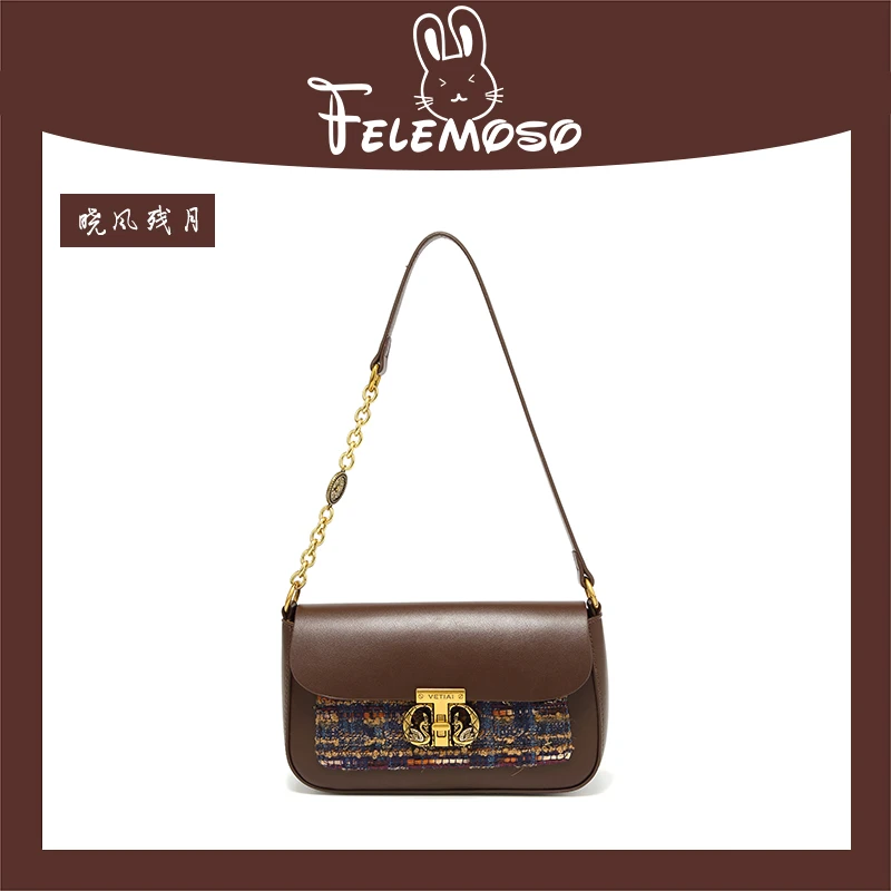 FELEMOSO春树暮云-施华洛绣线金标天鹅单肩包