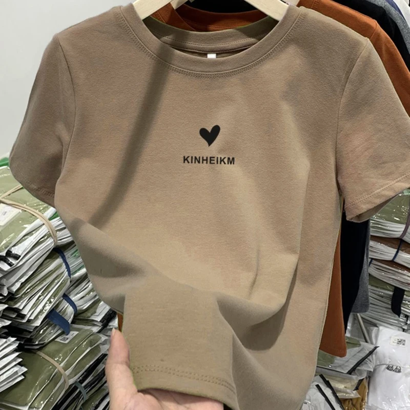 正肩磨毛小众设计感短袖t恤女减龄加厚款洋气上衣打底衫秋冬季潮