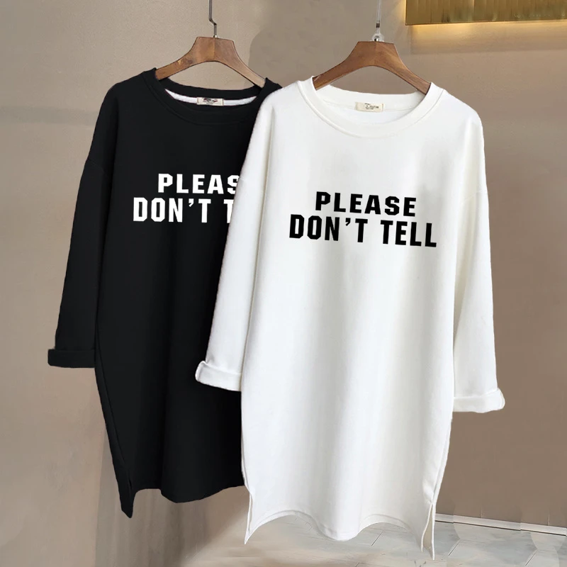 2023新款磨毛长袖t恤女高档宽松休闲大码中长款打底衫加厚春秋季