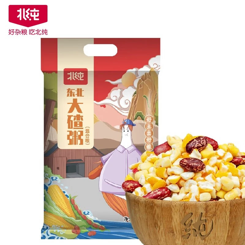 【北纯】东北玉米芸豆大碴粥2.5kg袋装