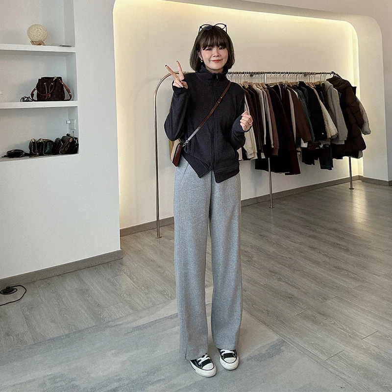 加厚加绒秋冬休闲运动宽松长裤