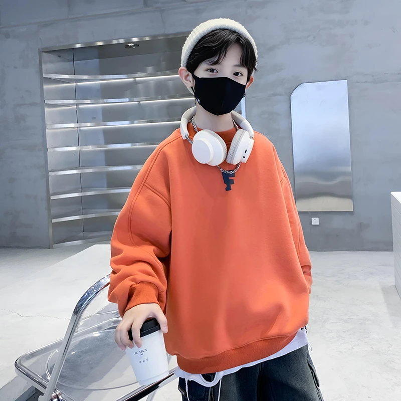 男童卫衣春秋款2024新款儿童宽松韩版上衣大童男孩秋装百搭打底衫