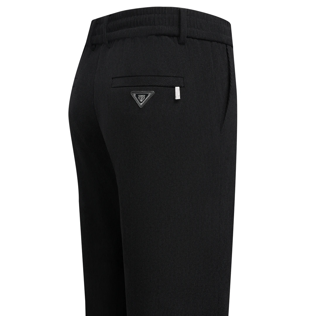 秋冬款休闲裤加绒加厚灯芯绒黑色男宽松直筒百搭条绒裤男士休闲裤