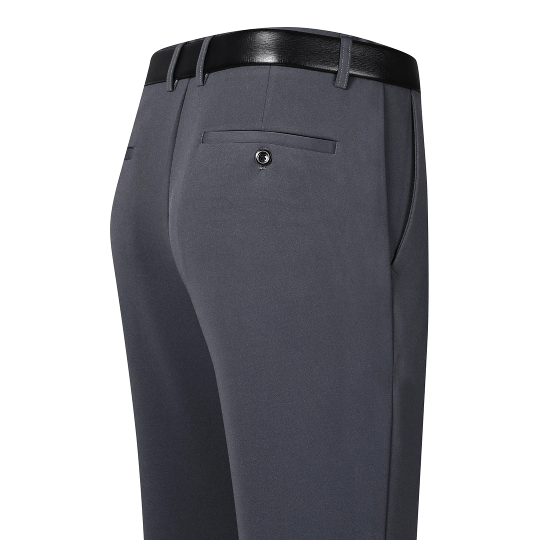 秋冬新款商务男裤中老年老人商务高腰男士弹力休闲高腰直筒裤-007