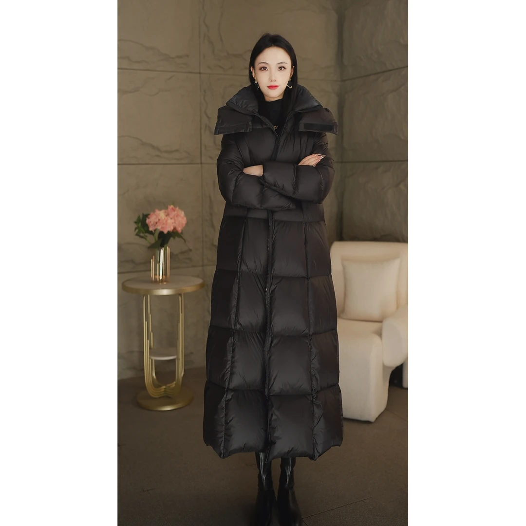 冬季新款高奢新国标90白鹅绒羽绒服女大牌气质时尚裁剪女王款外套