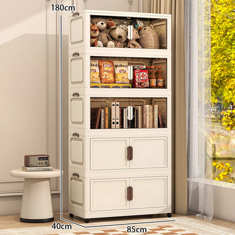 【85面宽】免安装收纳柜折叠衣服零食玩具储物柜家用衣柜塑料置物柜