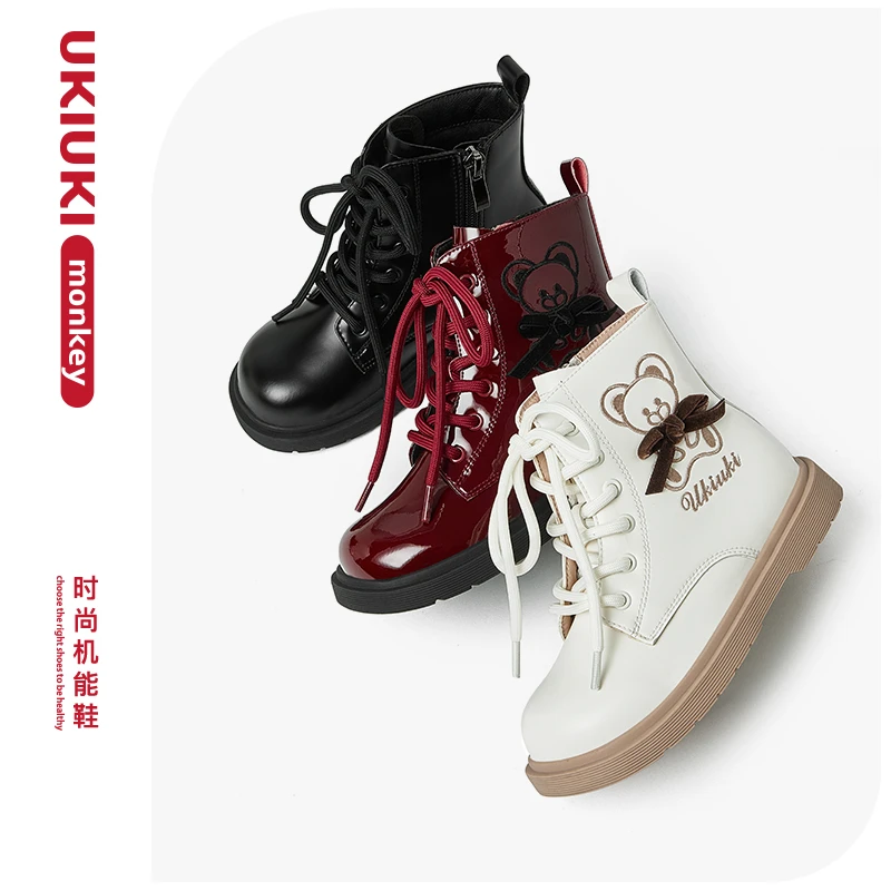 UKI童鞋冬季短毛绒保暖雪地靴公主靴中大童礼仪时尚棉靴短靴厚底