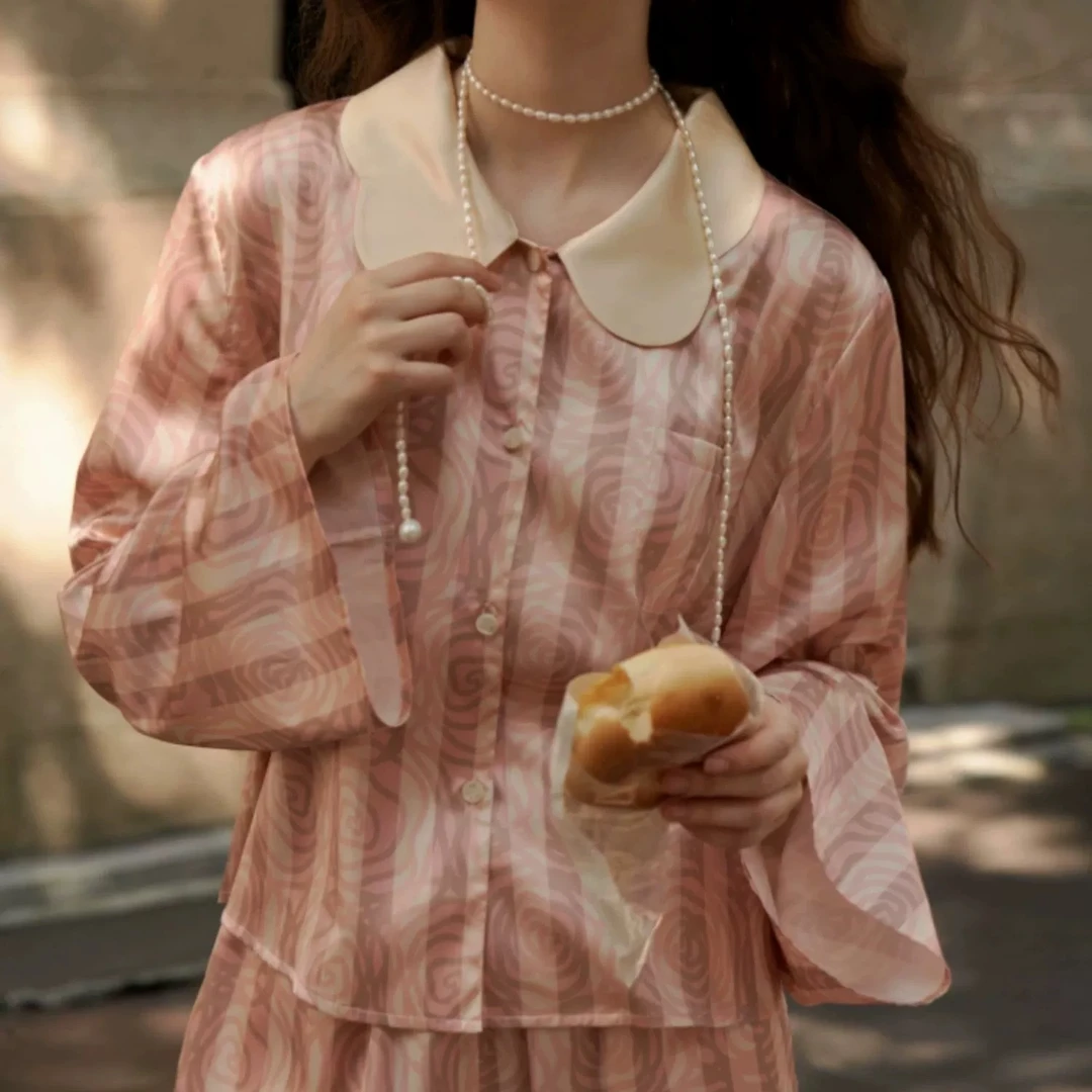 SIEOYJIEA私迹【玫瑰庄园长袖】女款时尚网红高定套装睡衣家居服