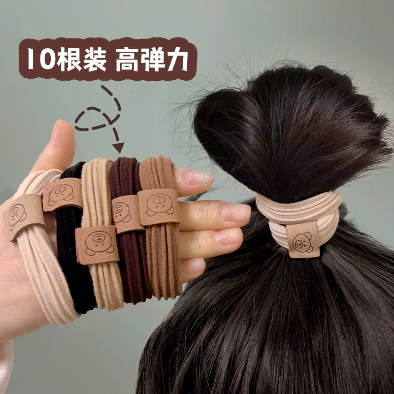非金属发饰 时尚可爱小熊头绳高弹力皮筋绳新款发圈耐用丸子头饰