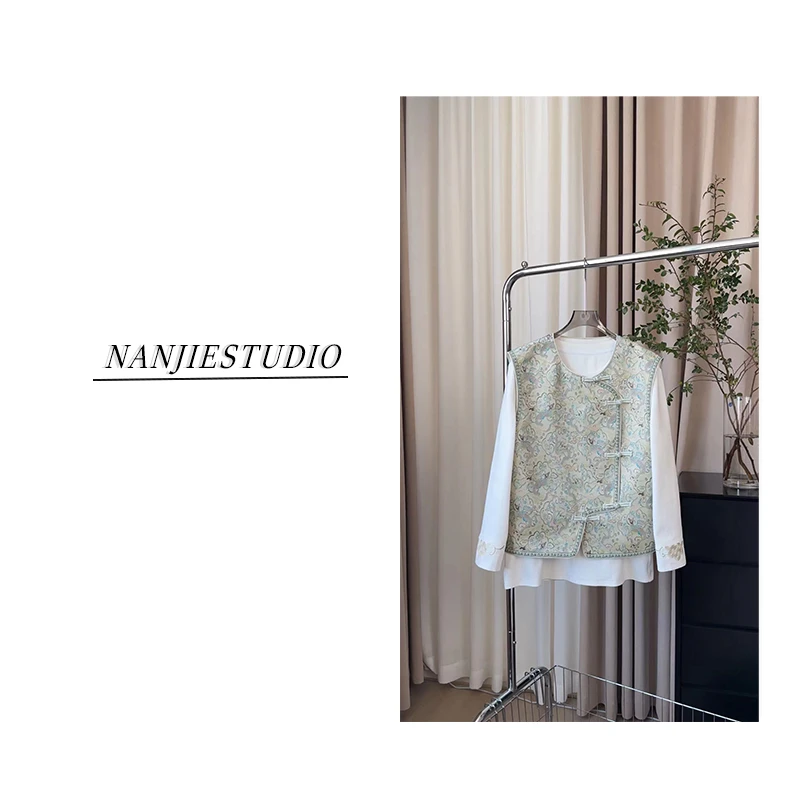 【墨画丹青】新国风传统服饰时尚马夹外套套装3NJ002