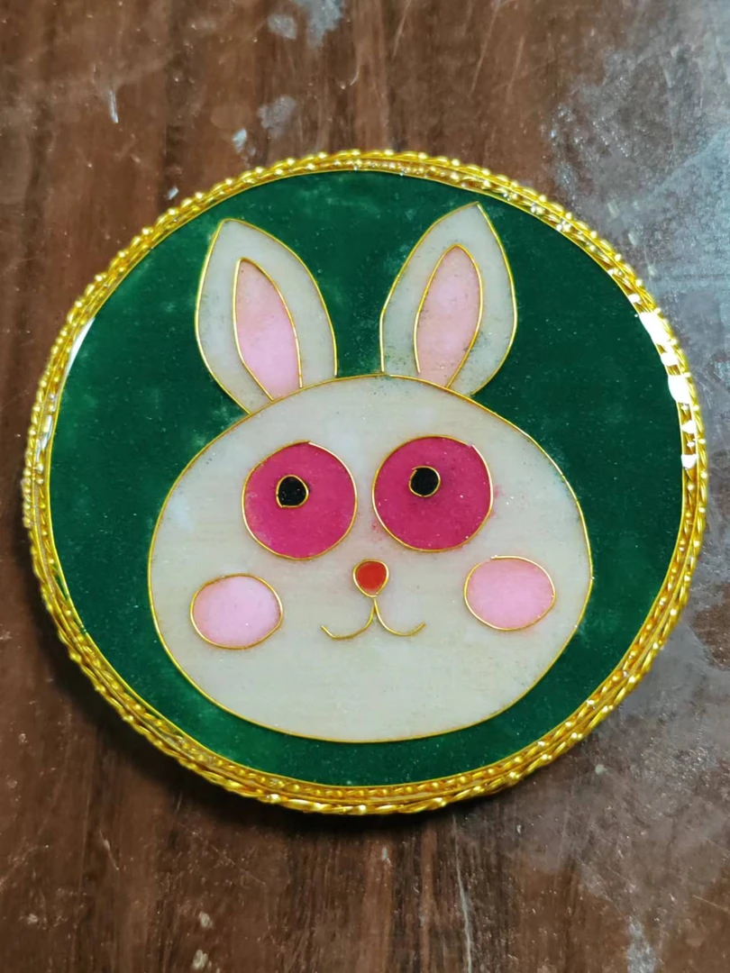 景泰蓝掐丝珐琅画手工diy材料包杯垫