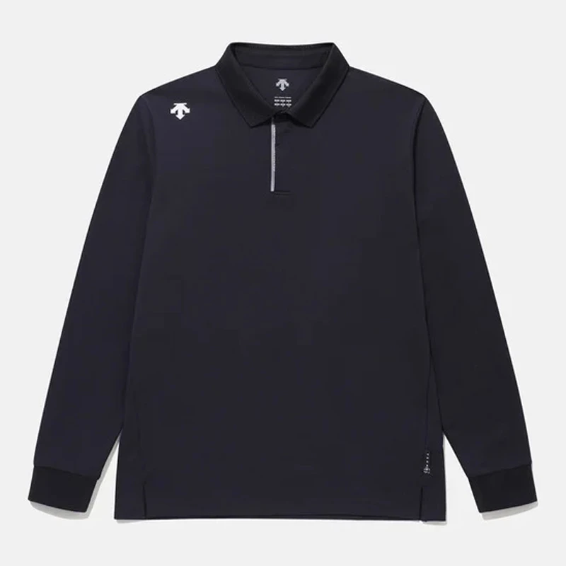 DESCENTE/迪桑特24新款秋季运动休闲男女舒适简约翻领长袖T恤polo